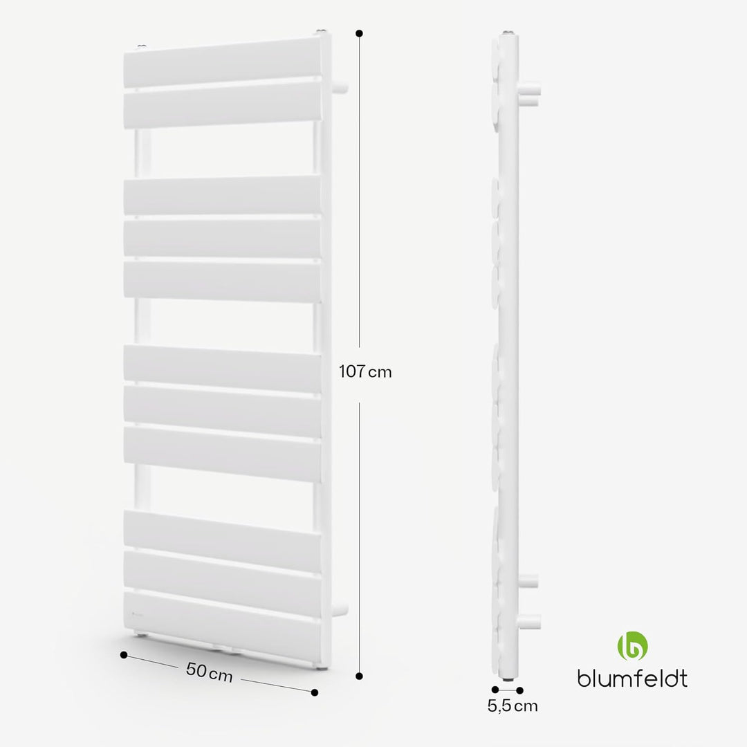 Blumfeldt Badheizkörper, Design Heizkörper Flach, Sparsamer Flachheizkörper Vertikal, 509 Watt Warmw