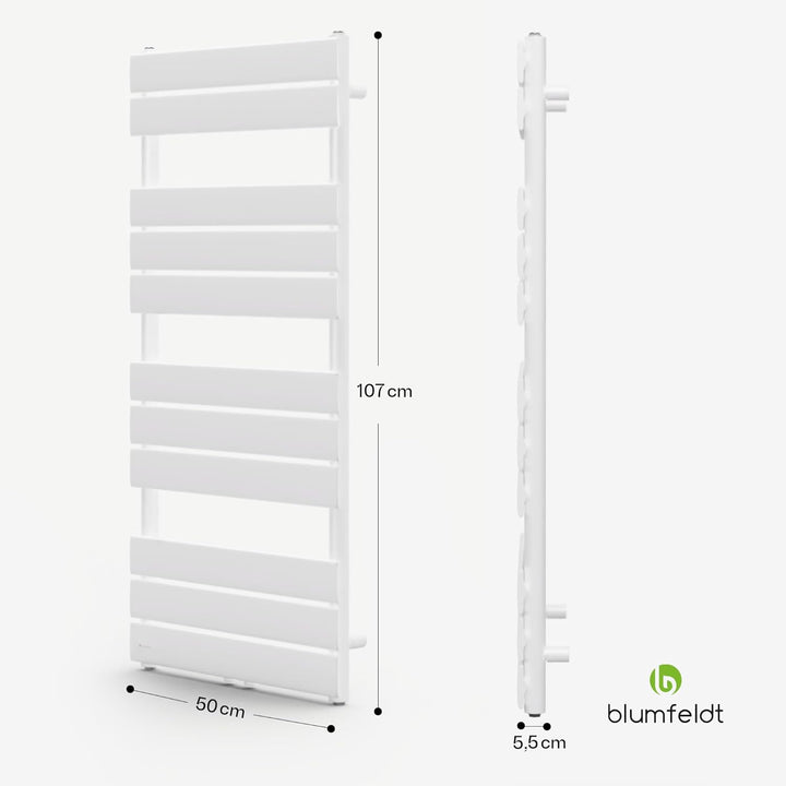 Blumfeldt Badheizkörper, Design Heizkörper Flach, Sparsamer Flachheizkörper Vertikal, 509 Watt Warmw