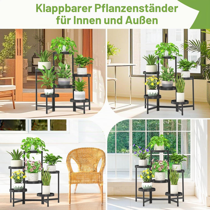 iDavosic.ly Pflanzenständer Metall Kunststoffe mit 6 Ebenen, Blumenständer Plant Stand Indoor Outdoo