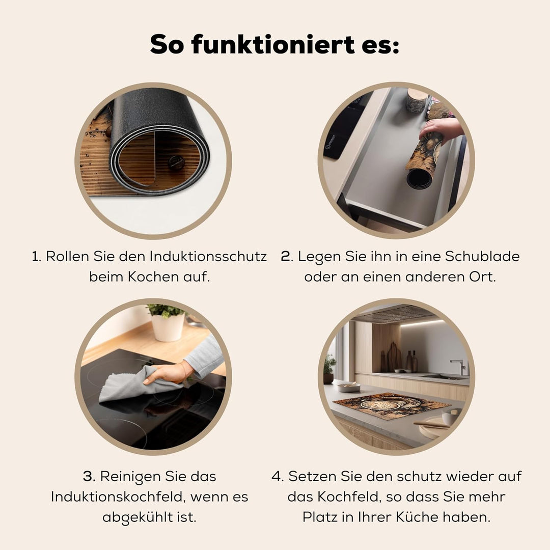 Herdabdeckplatte 70x52 cm Einteilig Küche Herdabdeckung Induktionsfeld Ceranfeld Herdabdeckplatten V