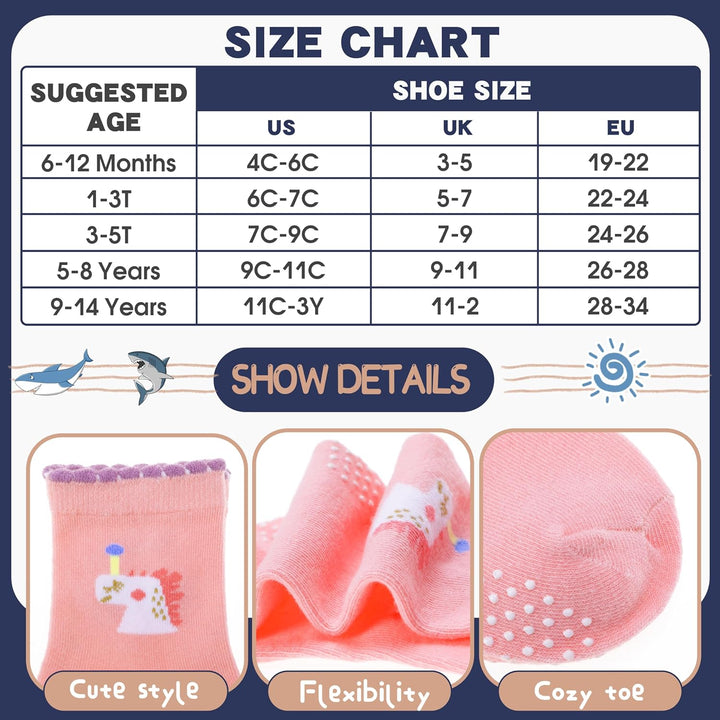 ANTSANG Stoppersocken Kinder Baby Mädchen Socken Anti Rutsch / Rutschfeste Socken Baumwolle Antiruts