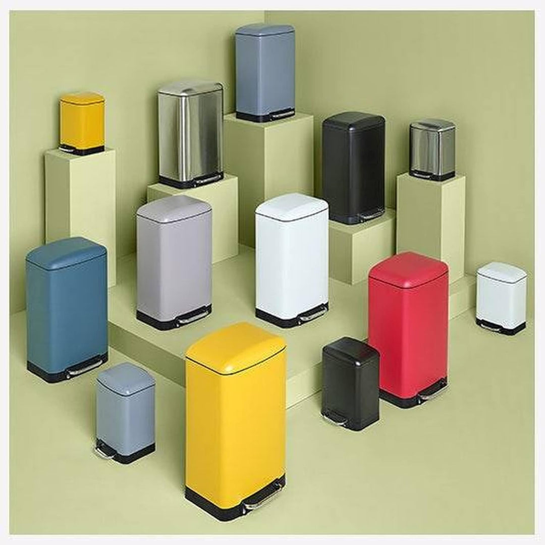 JJA 138059i Abfalleimer Metall weiss 22 x 15,5 x 32 cm 6 l, Weiss