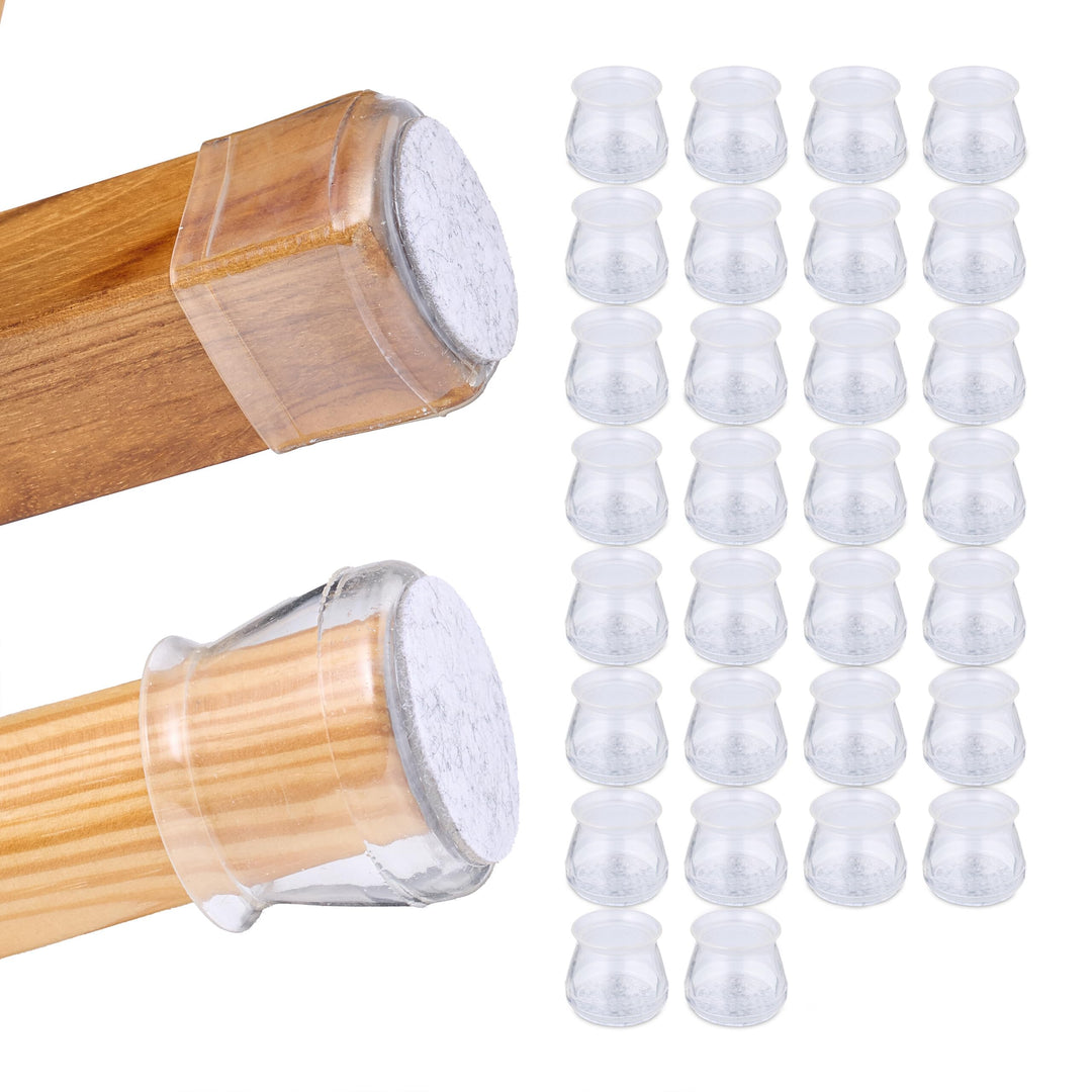 Relaxdays Stuhlbeinkappe 32er Set, Filzgleiter für Stühle, runde Stuhlbeinschoner, Kratzschutz Stuhl
