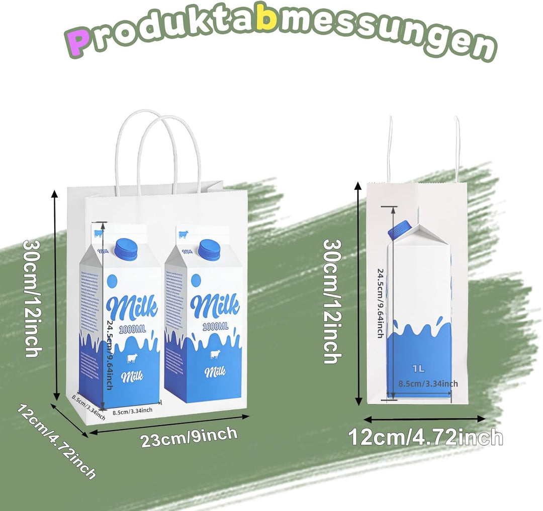 Weifeng 45 Stück Papiertüten Gross Weiss 23x12x30cm Geschenktüten Paper Bags Kraftpapier Taschen meh
