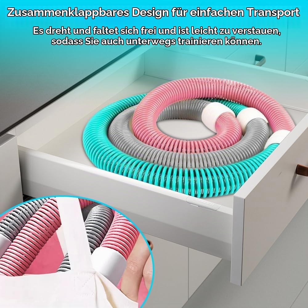 ADDLIVE Hula Hoop mit Gewicht, Faltbarer Hula Hoop Reifen, Soft Hula Hoop zum Abnehmen mit Gewicht,