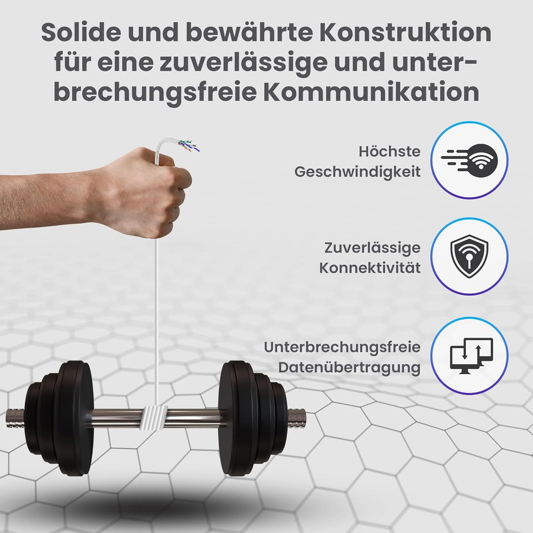 EXTRALINK 50m CAT5e Netzwerkkabel LAN Verlegekabel Innenbereich – 100% Kupfe U/UTPr, PVC Mantel, bis