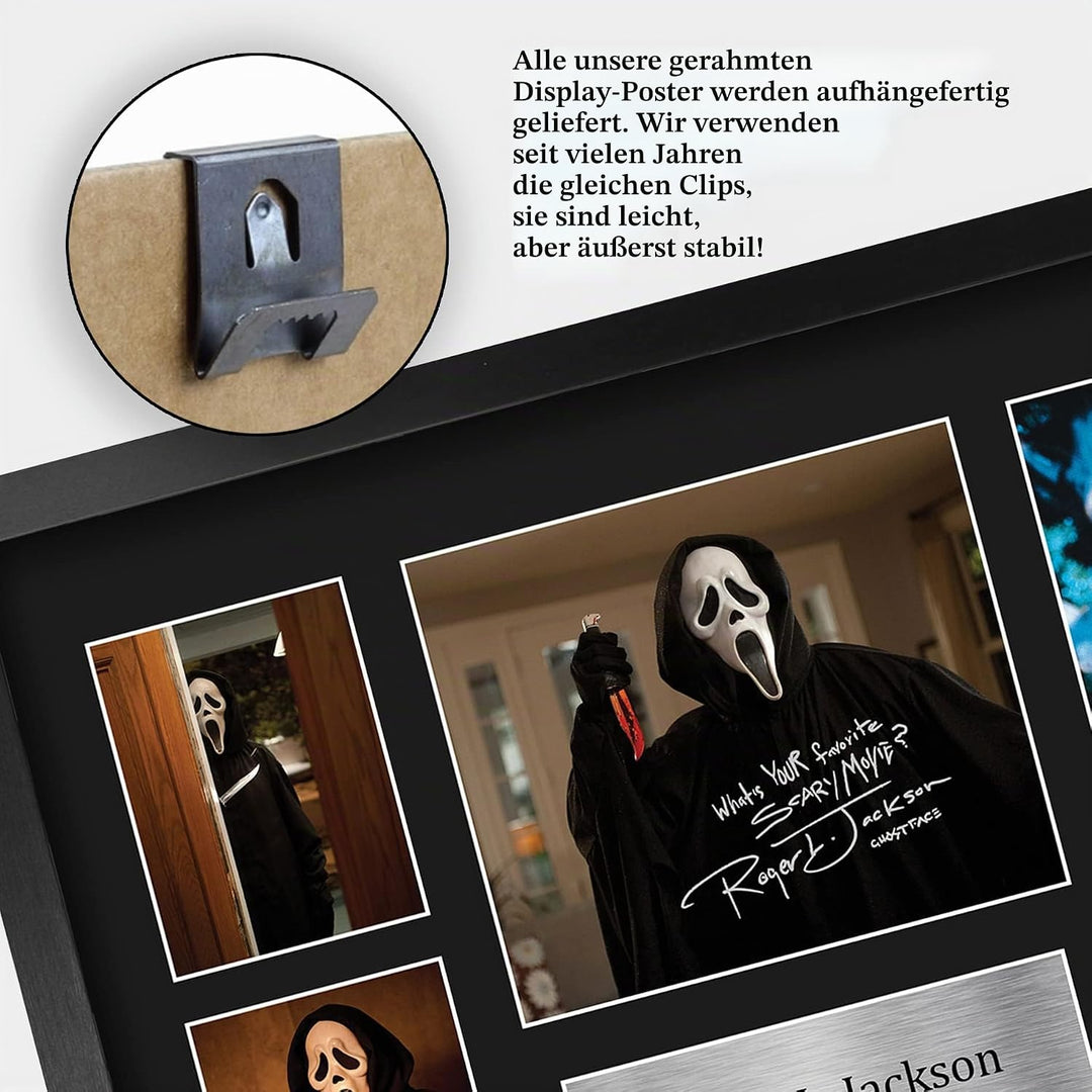 HWC Trading FR A3 Roger L Jackson Scream Ghostface Geschenke Geducktes Signiertes Autogramm Fotodisp