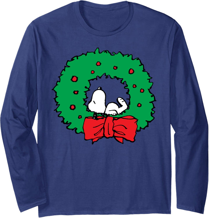 Peanuts Weihnachten Snoopy Kranz Langarmshirt