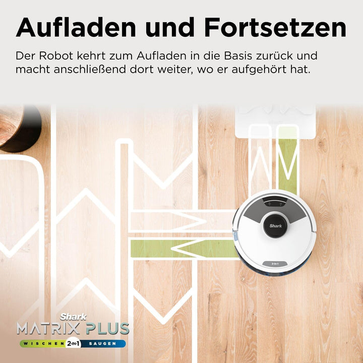 Shark Matrix Plus 2-in-1 Wisch- & Saugroboter mit LiDAR-Home Mapping, Matrix- & Kantenreinigung, für