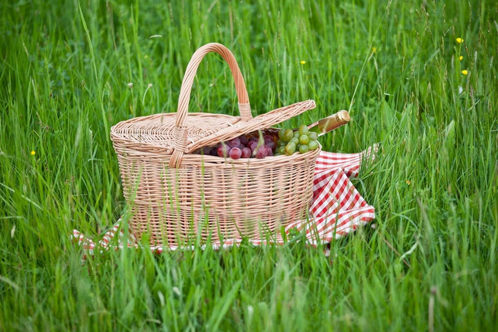 Picknickkorb aus Weide Weidenkorb mit dem Deckel grosser Aufbewahrungskorb für Obst und Gemüse Provi