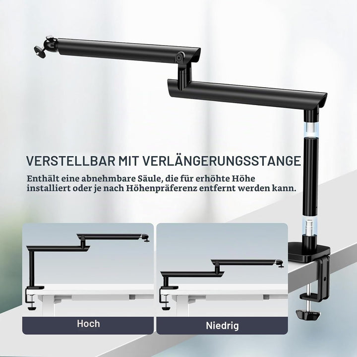 NEEWER Mikrofonständer Boom Arm, Low Profil Microphone Halter, Tischhalterung mit Kugelkopf 3/8Zoll