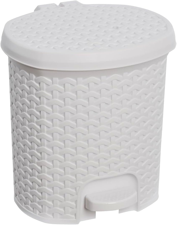 keeeper Treteimer, Mülleimer mit Tretpedal, 5,5 l, 22,5 x 24 x 26 cm, Tjark, Weiss (Nordic White) No