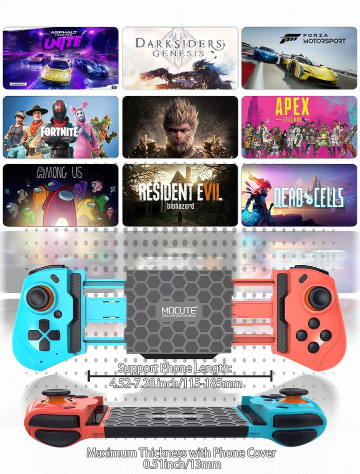 MFi Wireless Game Controller, Megadream iOS Mobile Gamepad Joystick für Phone 13, 13 Mini, 13 Pro Ma