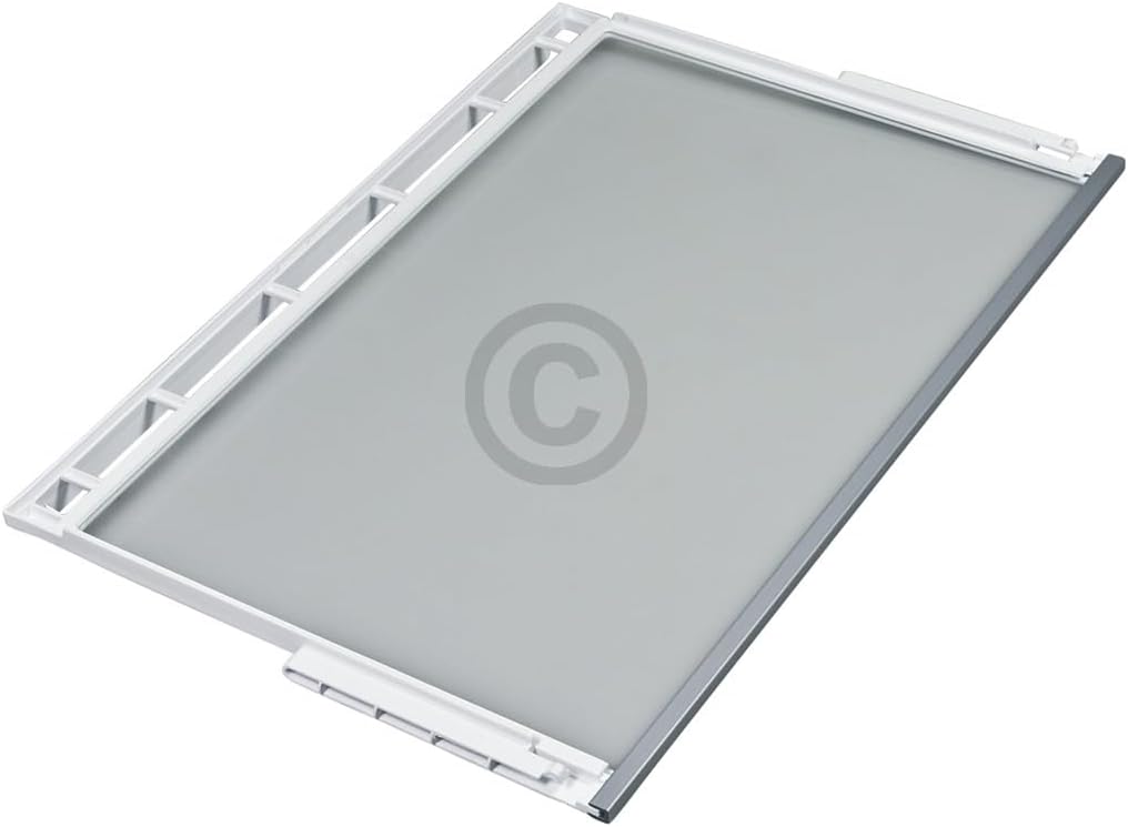 Glasplatte mit Rahmen für Kühlschrank kompatibel mit Bosch 00748397 Ablageplatte aus Glas 471x306 mm