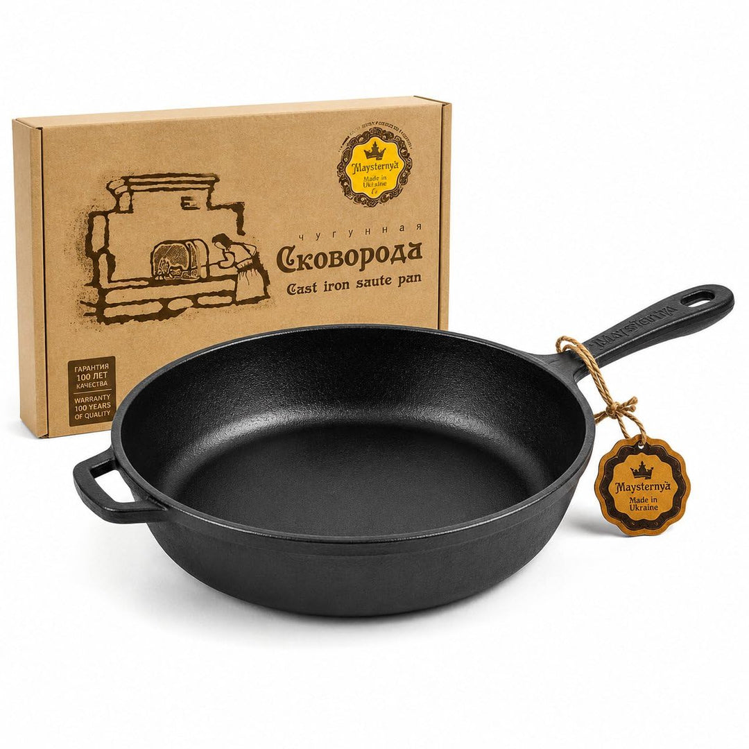 Kompakte Gusseiserne Sautierpfanne – multifunktionales Kochen – Induktion – gleichmässige Wärmeverte