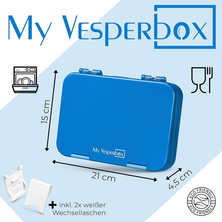 My Vesperbox – Bento Box Kinder - Lunchbox mit 4+2 Fächern - extrem robust – Brotdose – Brotbox idea