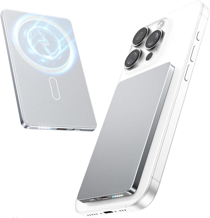 5000mAh für Magsafe Powerbank Mini 22,5W Power Bank USB C in Out Schnellaufladung, Wireless Magnetis