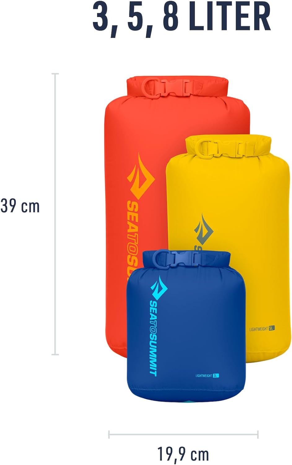 Sea to Summit Lightweight Dry Bag Set 3, 5, 8L Multi - Colour 3 l, 5 l und 8 l, 3 l, 5 l und 8 l