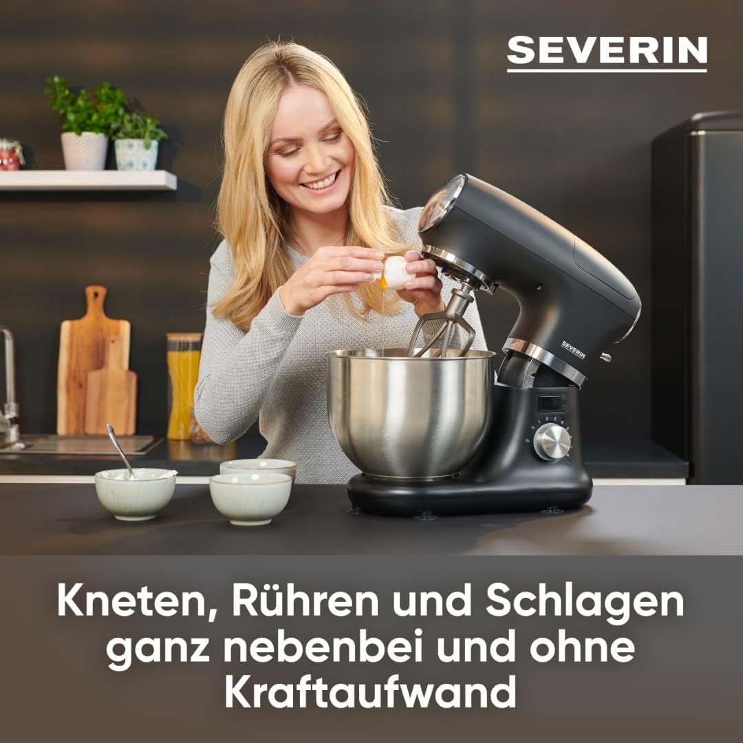 SEVERIN Küchenmaschine, grosse Knetmaschine für 3 kg Kuchenteig, robuste Teigmaschine mit Knethaken,