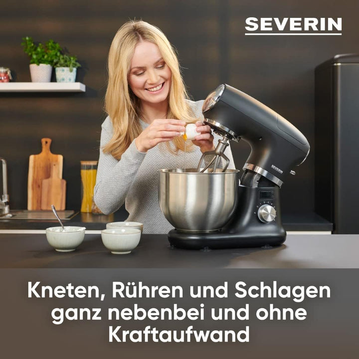 SEVERIN Küchenmaschine, grosse Knetmaschine für 3 kg Kuchenteig, robuste Teigmaschine mit Knethaken,