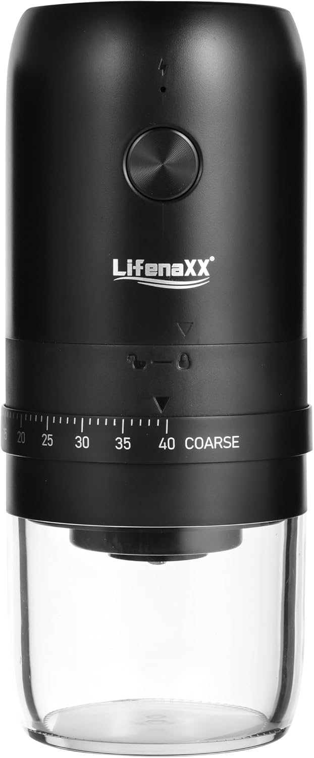 Elektrische Kaffeemühle – Konische Mühle mit Keramikmahlwerk, 40 Mahlgrade, USB-C Akku, leise & trag