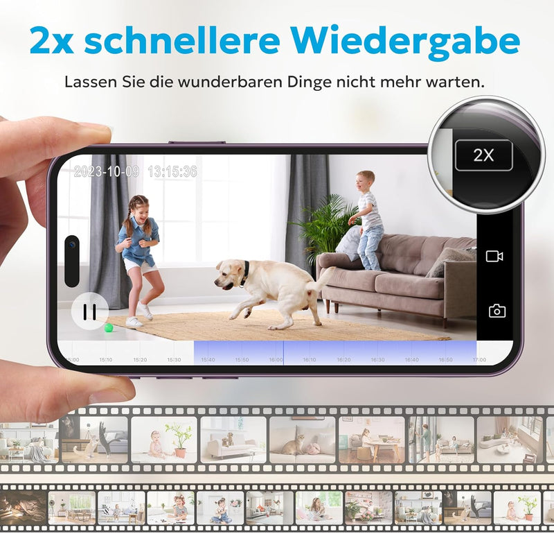 owltron Überwachungskamera, Babyphone mit Kamera,2.4Ghz Kamera Überwachung innen,Hundekamera mit Bew