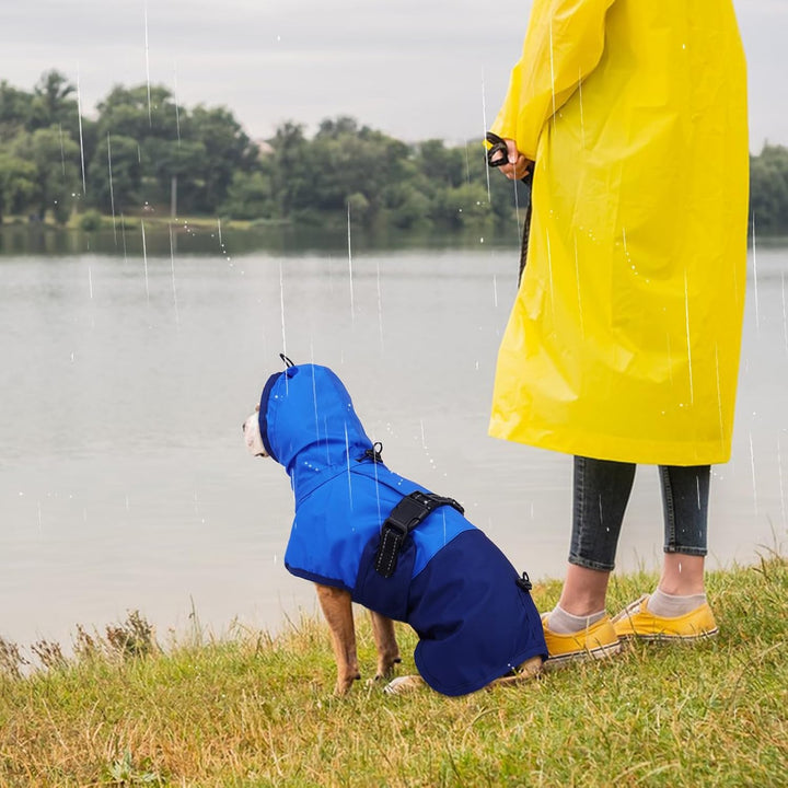 Regenjacke Hund, Wasserdicht Hundejacke Regenjacke Verstellbarer Hunde Regenschutz Hunde-Cape-Regenm
