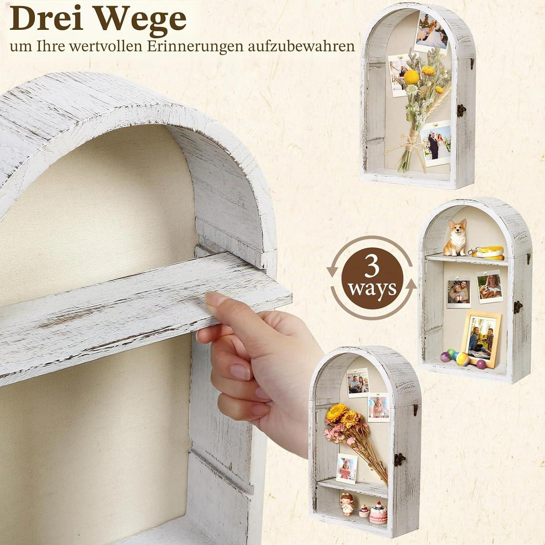Dremisland 3D Bilderrahmen zum Befüllen Blumen Grosse Schattenbox Vitrine Rahmen mit Flügeltür Bilde