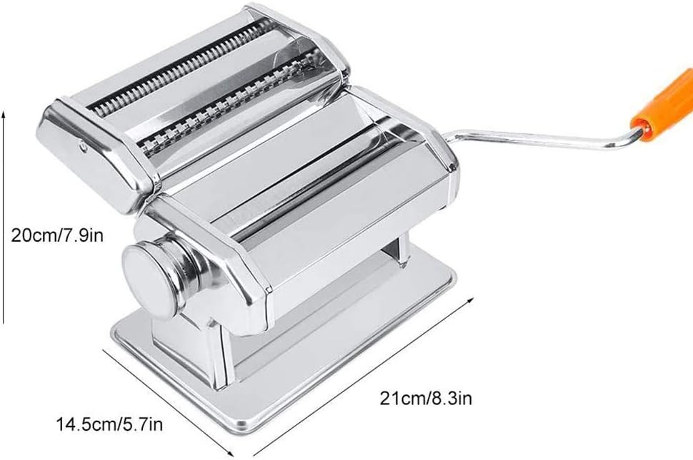 Manueller Nudelmacher aus Edelstahl, 6 Gänge Einstellbar Silber (Alles in einem), Alles in einem