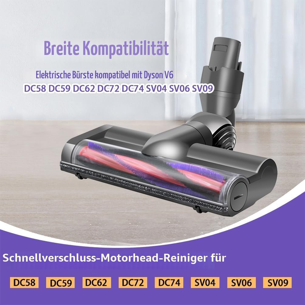 Elektrische Bürste kompatibel für Dyson V6 DC58 DC59 DC62 DC72 DC74 SV04 SV06 SV09, Ersatzteile Dire