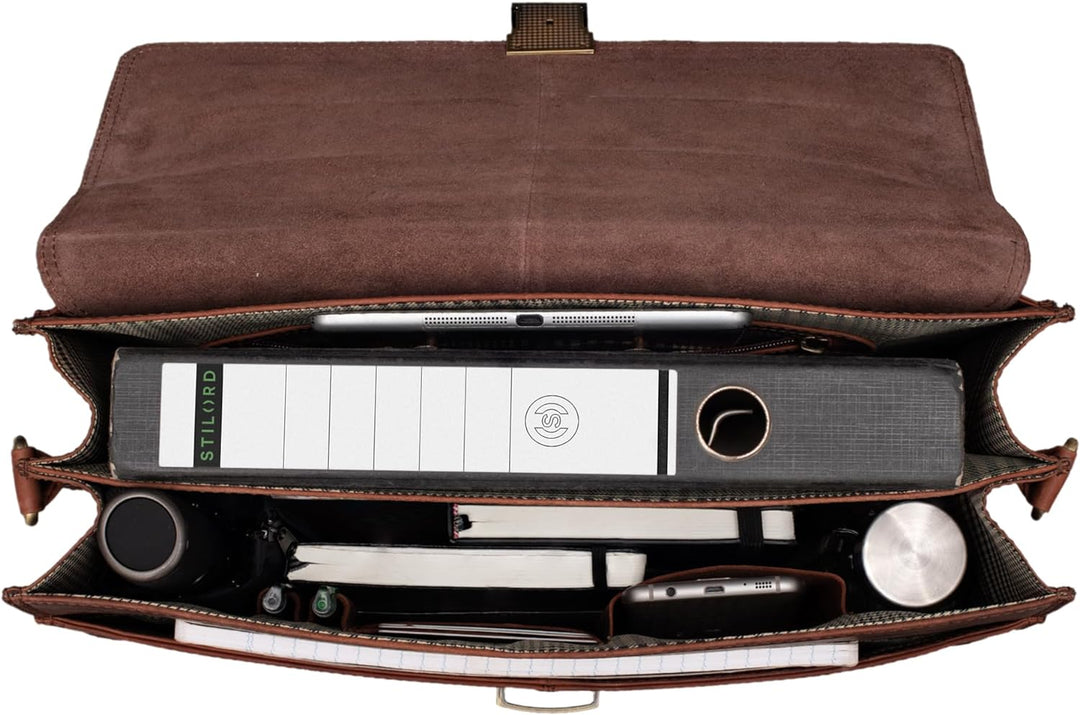 STILORD 'Edward' Herren Aktentasche Dokumententasche Laptoptasche Business Büro Tasche mit Schulterg