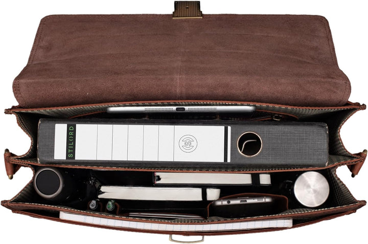 STILORD 'Edward' Herren Aktentasche Dokumententasche Laptoptasche Business Büro Tasche mit Schulterg