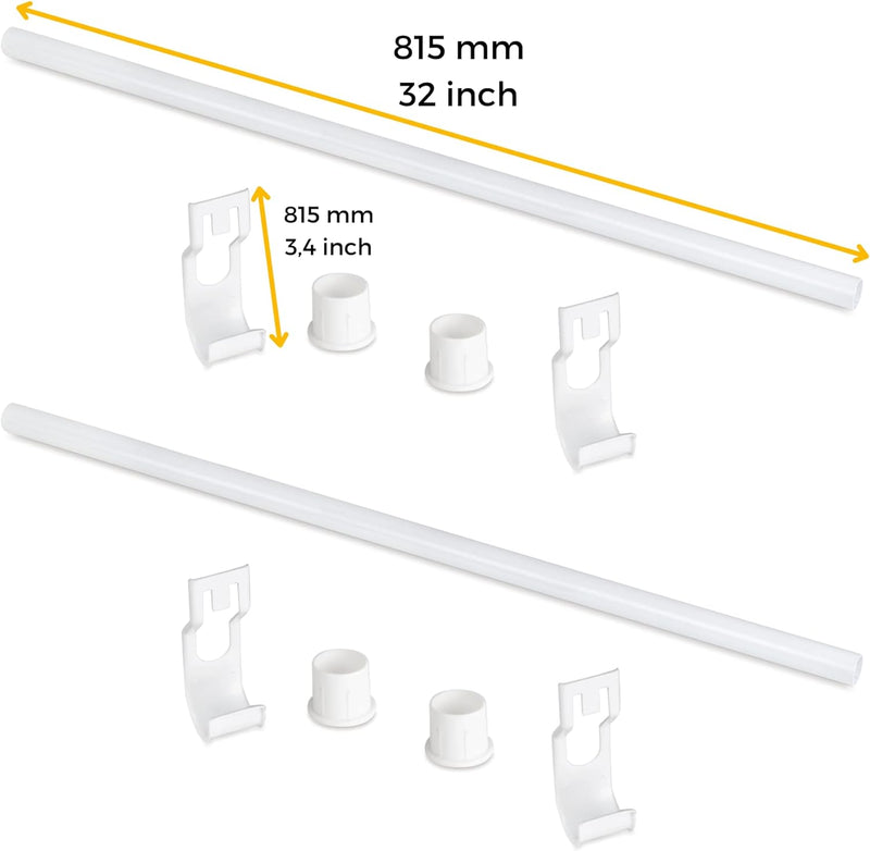 Emuca - Stangen für den Jagmet-Kleiderschrank, Ø27x815 mm.Weiss, Stahl Ø27x815mm Stangen+ Träge, Ø27