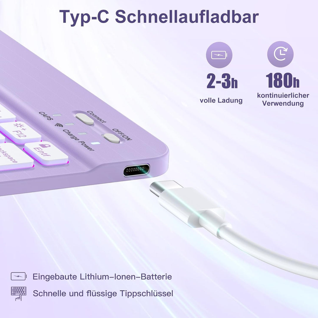 Vobafe Hülle mit Tastatur für iPad Air 11 Zoll M2 2024/iPad Air 6 5 4 2022 2020 10,9 Zoll, 7 Farben