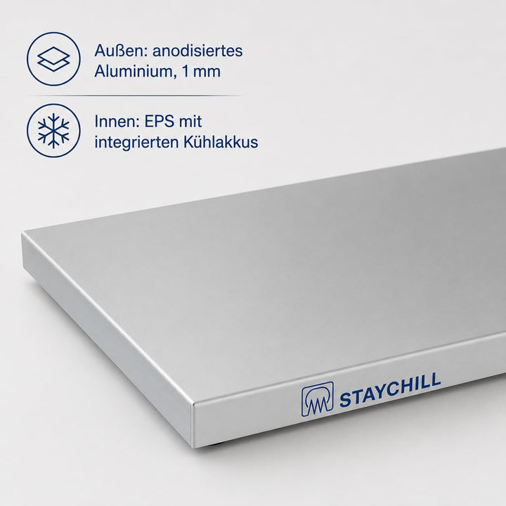 Saro Stay Cool 1/1 GN Kühl-Servierplatte, Metall, Silber, 53 x 32.5 x 3.6