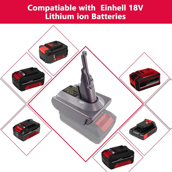 EID Akku Adapter für Dyson V7&V8, für Einhell 18V Lithium Akku Konvertiert auf für Dyson V7/V8 Serie