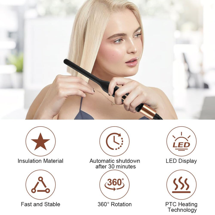 LOPHE Mini Glätteisen, 2 in 1 Haarglätter Locken und Glätten,Tragbarer Reise-Mini-Haarglätter für Ku