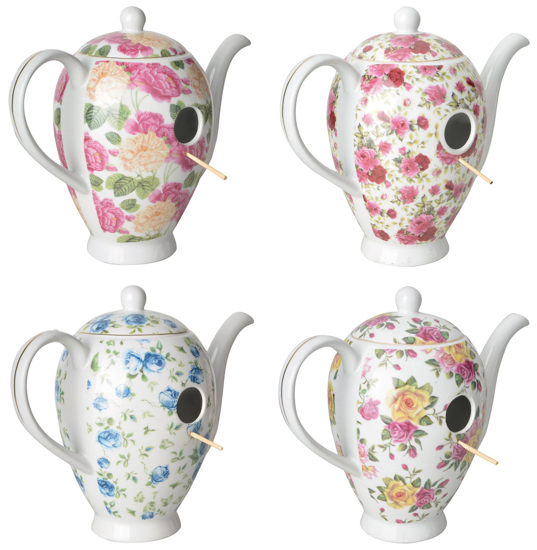 Esschert Design fb283 Kaffeekanne Vogelhaus Blau, Blau