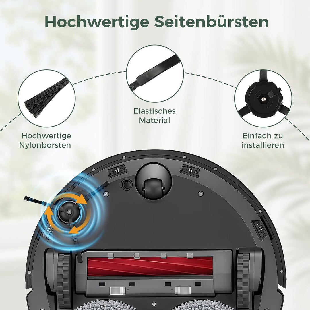 25 Stück Zubehör für Roborock Qrevo Pro/Qrevo S/Qrveo MaxV Saugroboter | mit 1 Hauptbürsten, 6 Staub