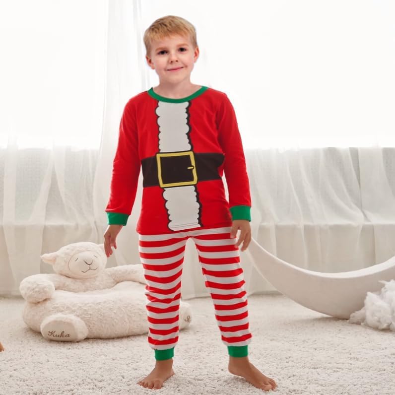 LOLPIP Jungen Pyjama Langarm 4-teilig Kleine Kinder Nachtwäsche Schlafanzug Set 2-14 Jahre Weihnacht