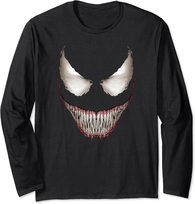Marvel Venom Big Face Grin Halloween Costume Langarmshirt