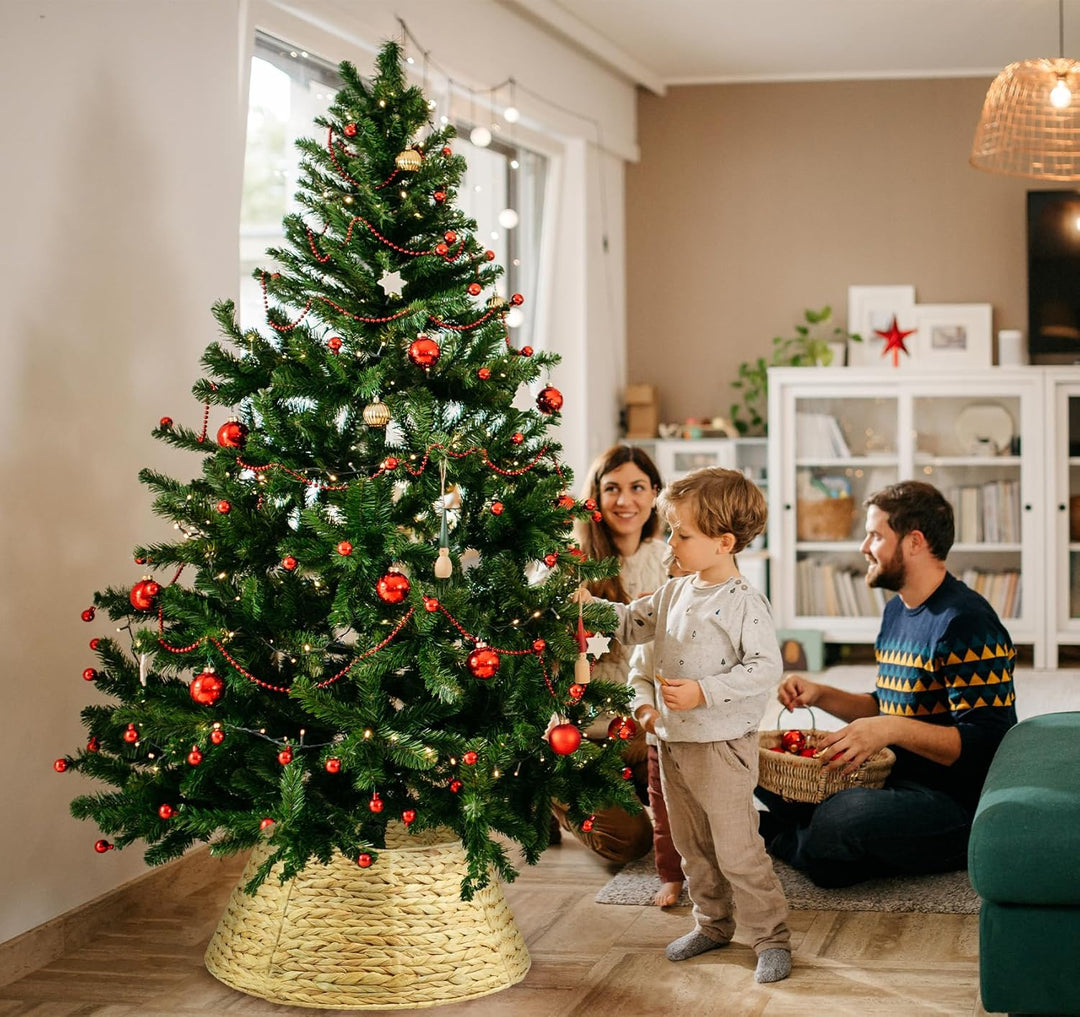 Korb für Tannenbaumständer, Weihnachtsbaumständer Abdeckung Korb, Weihnachtsbaum Rock aus Wasserhyaz