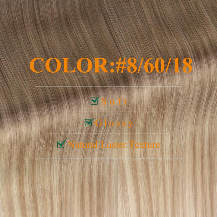 Easyouth Balayage Tape Extensions Echthaar Tape in Extensions Aschbraun Platinblond und Aschblond Mi