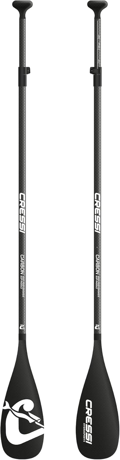 Cressi Unisex-Adult Carbon Paddle Teleskoppaddel für SUP in DREI schwimmenden Modulen, Schwarz, One