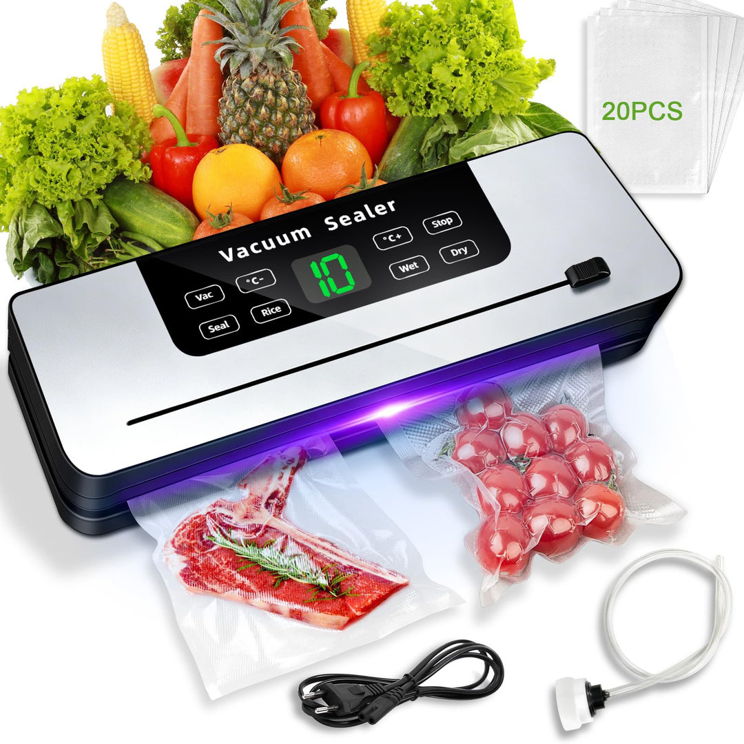 6 in 1 Vakuumiergerät für Lebensmittel, automatische Trocken- und Feuchtlebensmittel, Vakuumiergerät
