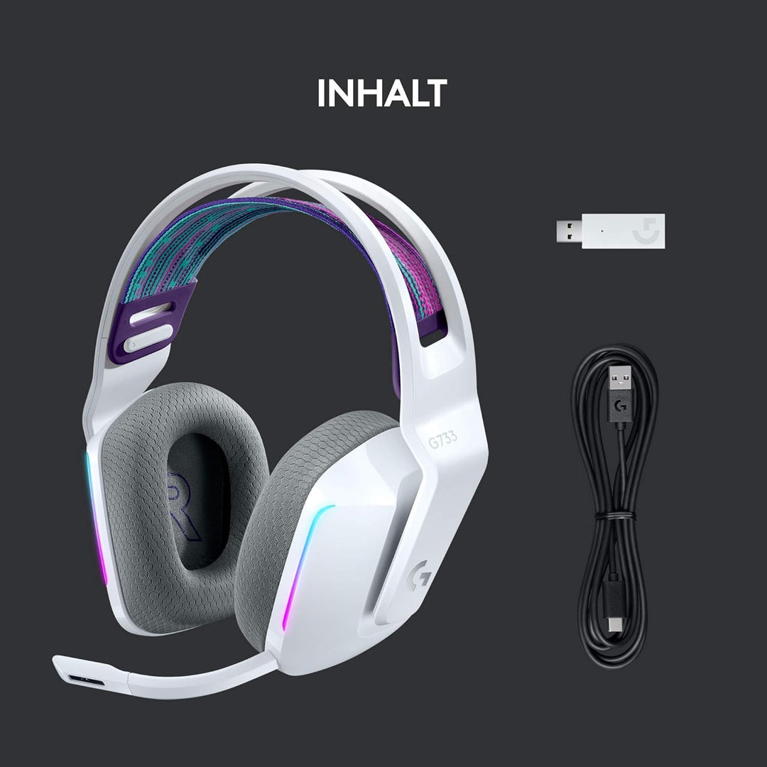 Logitech G733 LIGHTSPEED kabelloses Gaming-Headset mit Kopfbügel, LIGHTSYNC RGB, Blue VO!CE Mikrofon