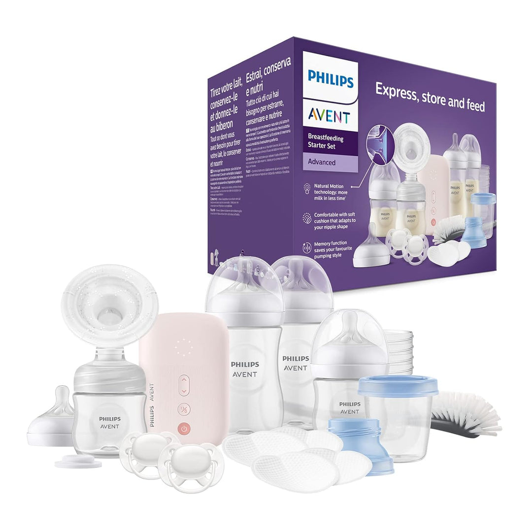 Philips Avent Elektrische Milchpumpe, Geschenkset & Avent Aufbewahrungssystem für Muttermilch, Beche