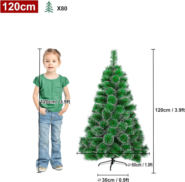 HENGMEI 120cm PVC Weihnachtsbaum Tannenbaum Christbaum Grün künstlicher mit Metallständer ca. 85 Spi