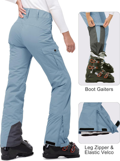 33,000ft Damen Skihose Outdoorhose Wasserdicht Winddichte Softshellhose Warme Gefütterte Thermohose