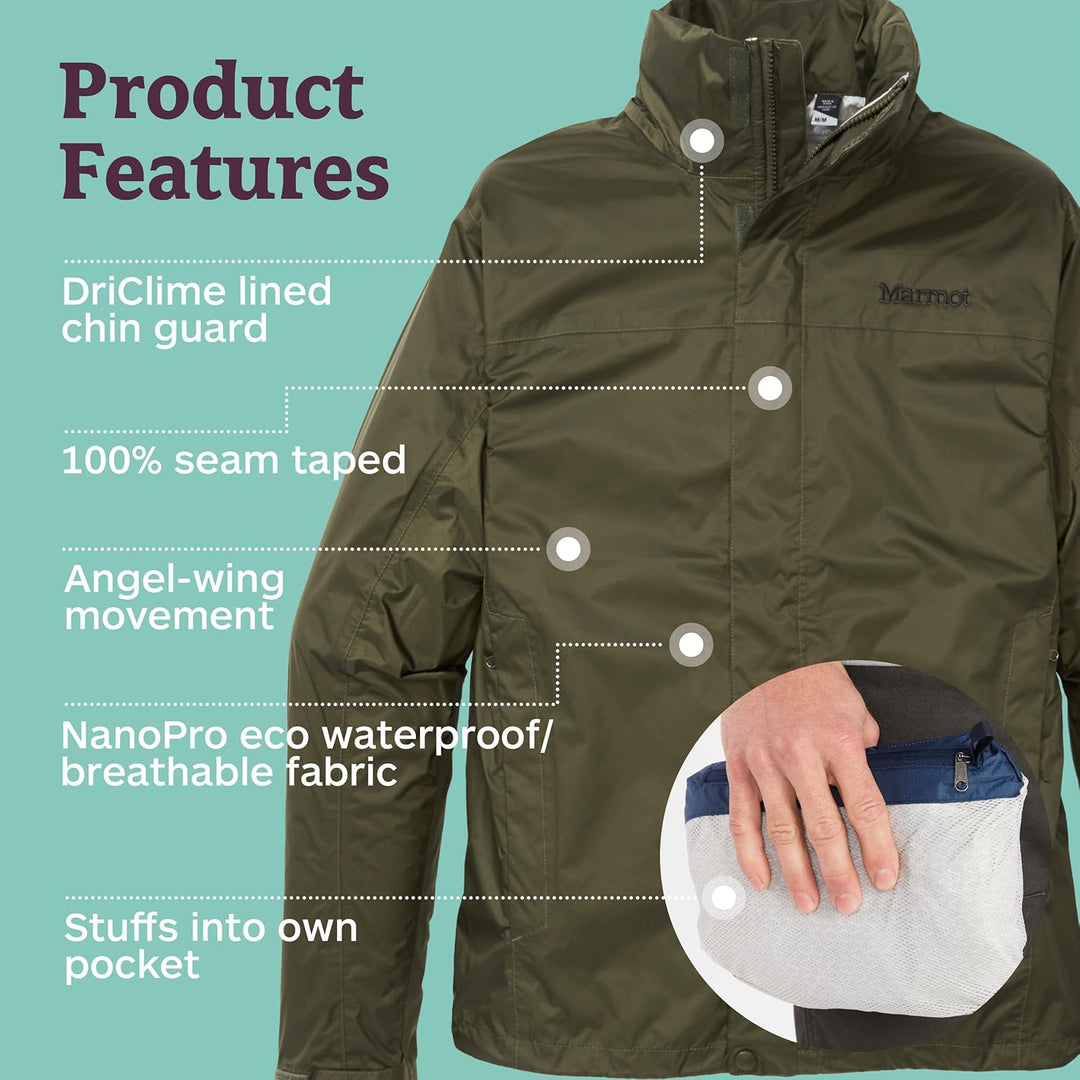 Marmot Herren Precip Eco Jacke Regenjacke Hardshelljacke Nori XXL, Nori XXL